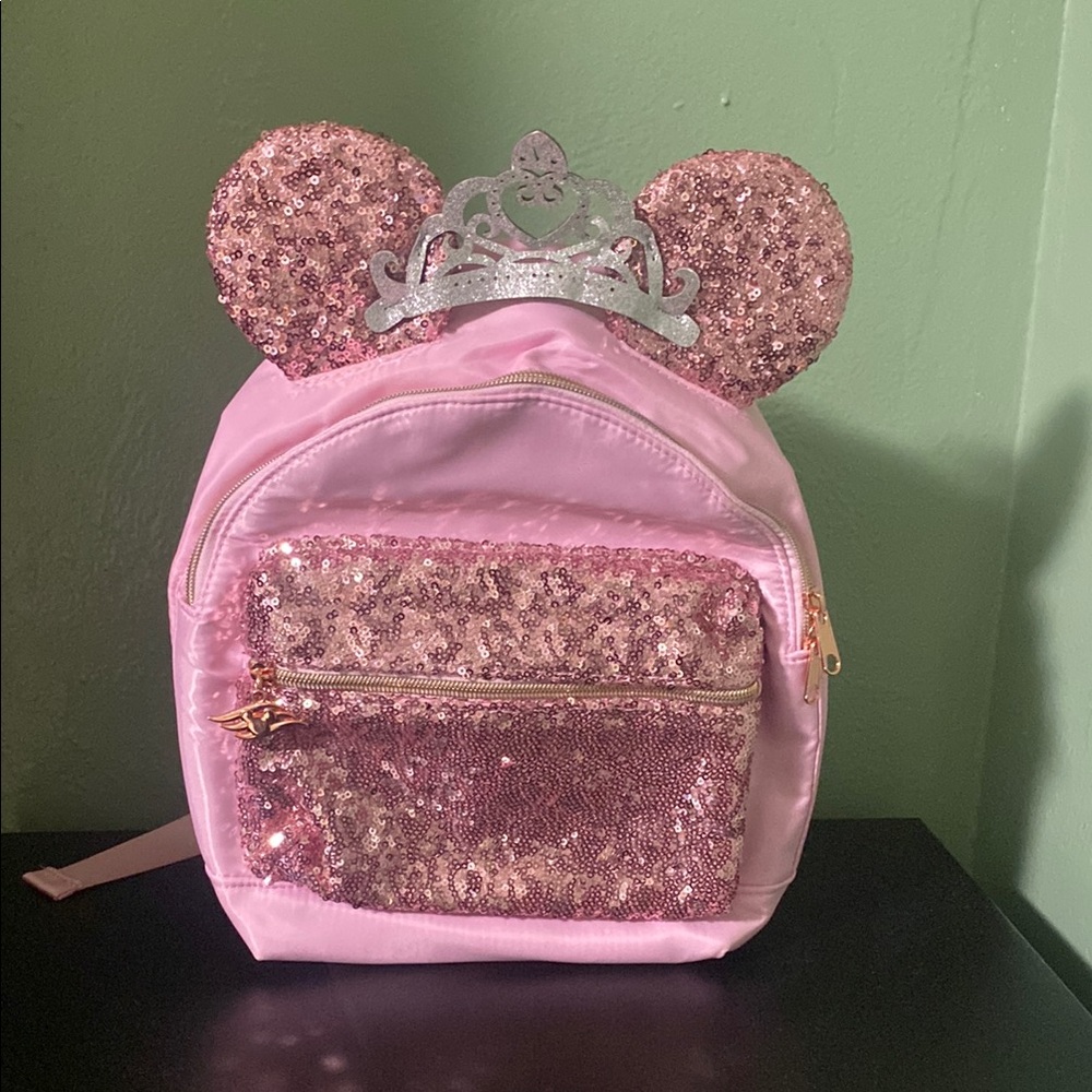 Disney Cruise Line Bibbidi Bobbidi Boutique Sequin Mini Backpack Pink DCL